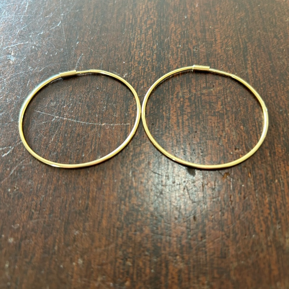 Real gold Large/X Large gold hoops